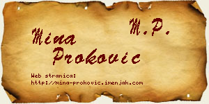 Mina Proković vizit kartica